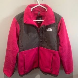 The North Face grey and pink fleece zip up jacket. Size S.